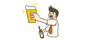 ビール飲んでいる男性