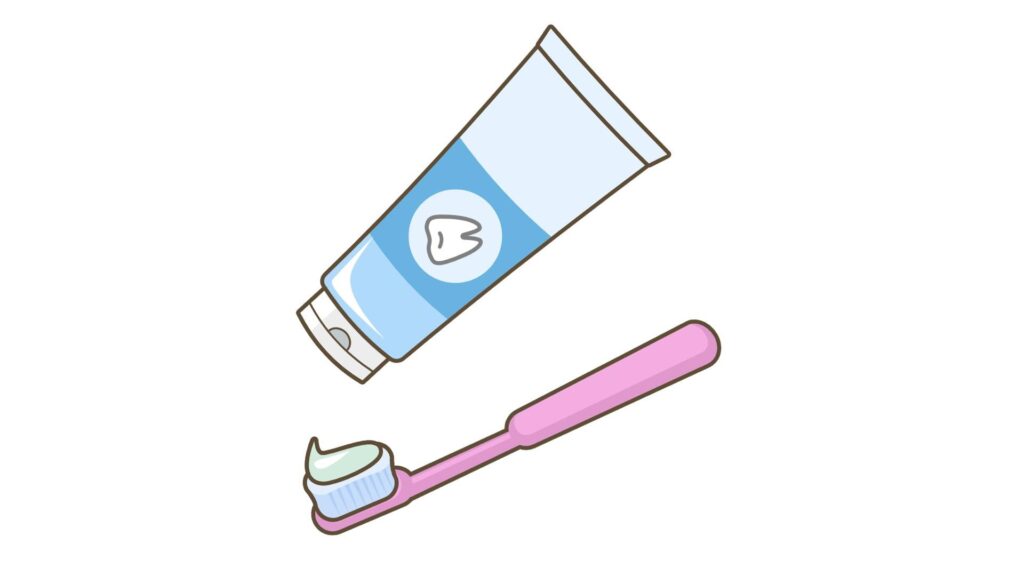 赤ちゃん用の歯ブラシと歯磨き粉