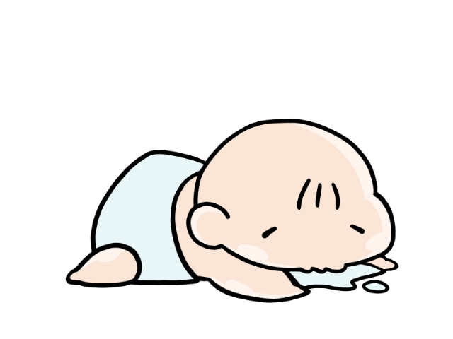 よだれの量が増えた赤ちゃんのイメージ