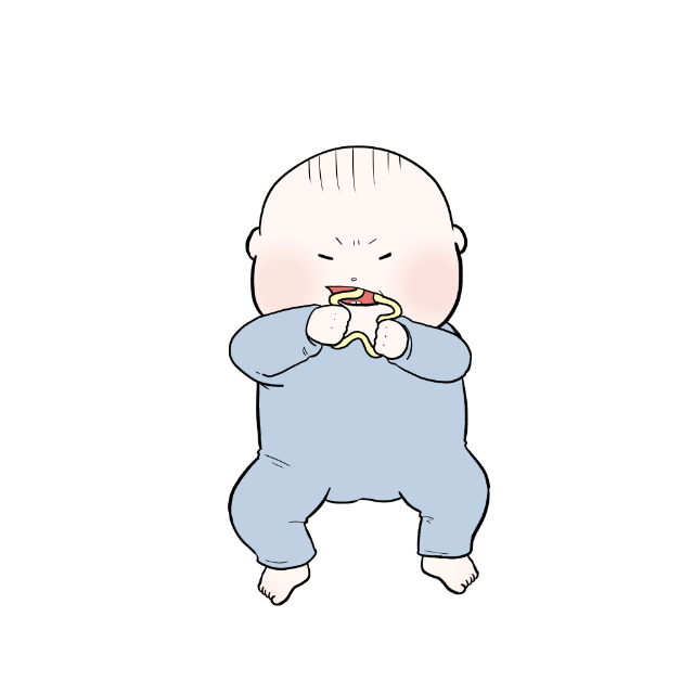 赤ちゃんが歯固めを使うイメージ